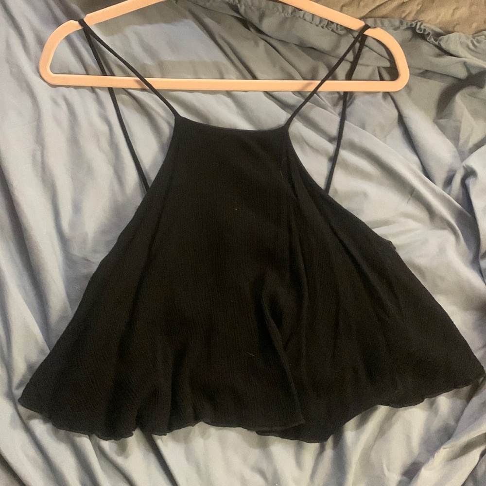 Lettuce trim spaghetti strap cropped tank